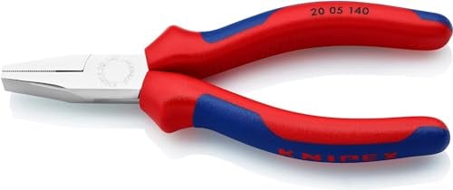 KNIPEX Flachzange mit Mehrkomponenten-Hüllen verchromt 140 mm, 20 05 140