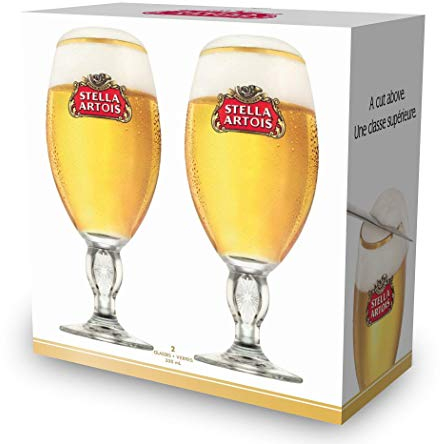 Stella Artois Chalice - 2-Pack Gift Set - Official Product - 33 Cl / 11.2 Oz. Capacity Beer Glasses