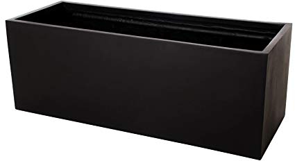 VIVANNO Maxi Pflanztrog Blumenkübel Fiberglas, Rechteckig, Winterfest, für Außen, Terrasse, Balkon und Garten, Frostsicher, 120x45x45 cm, Anthrazit