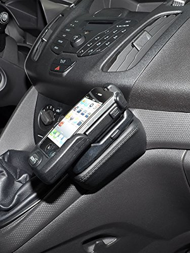 KUDA Handyhalterung passend für Ford Transit Connect ab 12/2013 (nur Gangschaltung) - Telefonkonsole für Smartphones, Handy, Navi und mehr - Kunstlederkonsole, Schwarz, 1375