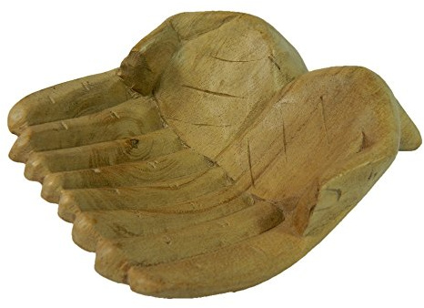 Thai Gifts Wooden Hand Bowl - Begging Hands 20cm
