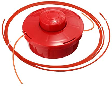 HURI Freischneider Fadenkopf Mähkopf Fadenspule Doppelfadenkopf für Alko FRS/BC 410 BC 4125, BC 4535 112406 10x1.25 Link Motorsense mit 2 Meter Mähfaden 2,4mm