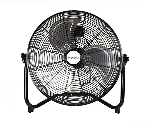 electriQ 18 Inch High Velocity Floor Fan - Black
