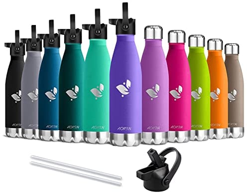 AORIN Bouteille d'eau en Acier Inoxydable isolé à Double Mur - 750ml - Gourde Isotherme Étanche sans BPA, Gourde Inox Bouche Standard, Gourde Enfant pour Sport, Gym, Voyage