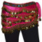 Tanzbekleidung & Accessories Bauchtanz Münzgürtel Samt Hüfttuch Belly Dance Bauchtanzgürtel Karneval Münzen (Pink)