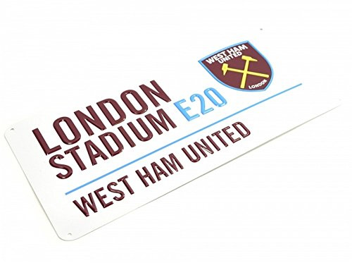 West Ham United FC Metal Street Sign (One Size) (Multicoloured)