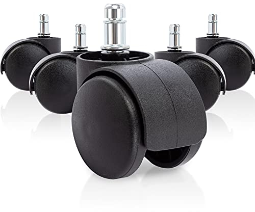 Duhome Stuhlrollen Hartboden Rollen Bürostuhlrollen Stift 11 mm, 5er Set Rollen, Model:281