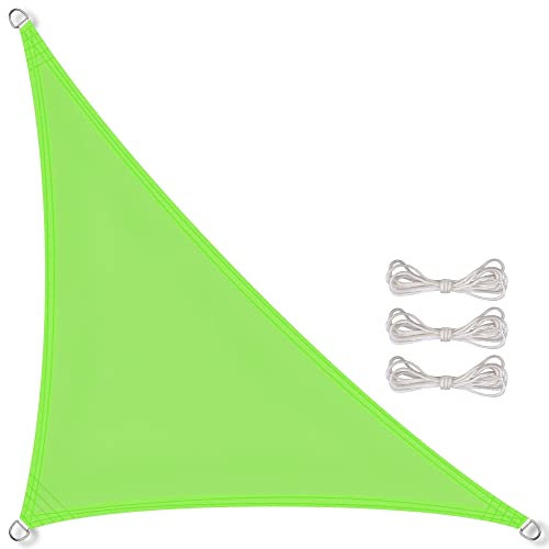 CelinaSun Toldo Vela de Sombra para jardín y balcón Incl. Cuerdas de sujeción Premium PES Poliéster hidrófugo Triángulo 3,6 x 3,6 x 5,1 m Verde