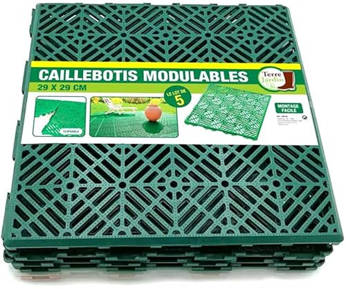 Générique Caillebotis Plastiques - Vendus par 5 Vert 1,5 cm