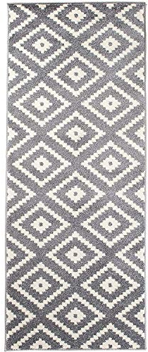 Carpeto Teppich Wohnzimmer 100x150cm Anthrazit Grau Raute Boho Weich | Teppich für Schlafzimmer Büro Esszimmer Pflegeleicht Fußbodenheizungsgeeignet Reinigungsmittelbeständig Kurzflor Synthetisch
