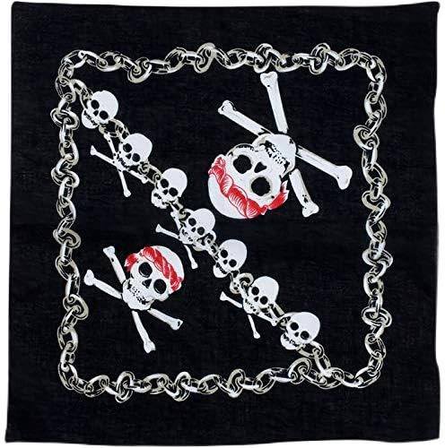 PARTY DISCOUNT Bandana Pirat, mit Totenköpfen, 55x55 cm