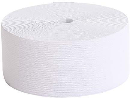50mm (2 inch) Wide Flat Elastic Bands Waistband Tape White Sewing Bands Webbing Garment Sewing Accessories for Dressmaking/Sewing/DIY Crafts -15 Yards