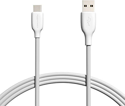 Amazon Basics Cavo di ricarica rapido da USB-C a USB-A 2.0 per telefoni Android, velocità 480 Mbps, certificato USB-IF, per Apple iPhone 16/15, iPad, Samsung Galaxy, tablet, laptop, 1.8 m, bianco