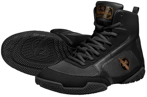 Hayabusa Pro Boxing Shoes for Men & Women - Black, 8