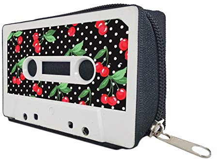 Porte-monnaie Portefeuille femme homme Bourse Portefeuille zippé porte cartes rétro vintage - Fait à la main avec des cassettes - Titulaire de la carte Recyclage mode Petite taille Cadeau original