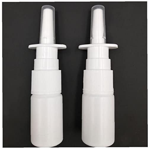 2 Pack Plastic Empty Refillable Nasal Spray Bottles Fine Mist Sprayers Atomizers Makeup Water Container, 10ml/0.34oz