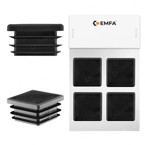 Bouchon pour Tuyau Carré 50x50 mm 4 pièces Noir Capuchon 5x5 cm EMFA ®
