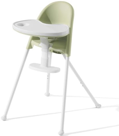 HAN-MM Hochstuhl, zusammenklappbar, mit einem Klick, platzsparend, abnehmbares Doppeltablett, Kinderstuhl, Autoreisen, 3-in-1 umwandelbar, verstellbare Fußstütze, verstellbare Beine (grün)