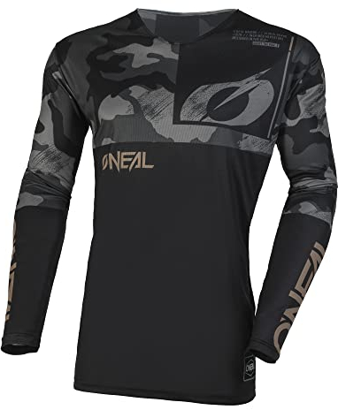 O'NEAL Mayhem Jersey CAMO I Motocross Shirt MTB Trikot Herren Langarm I Superleichtes MX MTB Jersey, viel Bewegungsfreiheit I Hervorragende Passform | Schwarz Grau | Größe XL