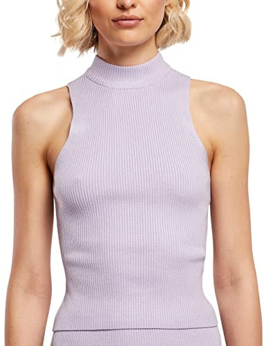 Urban Classics Damen Ladies Short Rib Knit Turtleneck Top T-Shirt, Lilac, 4XL