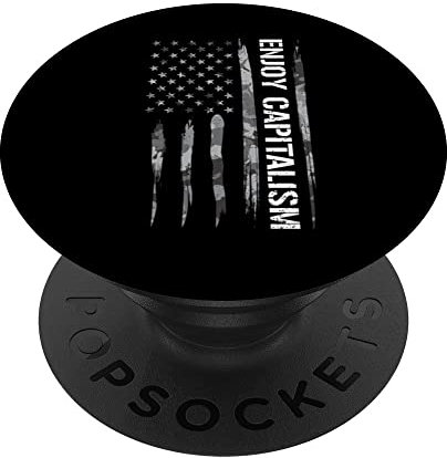 Konservativ: Enjoy Capitalism - Amerikanische Flagge PopSockets mit austauschbarem PopGrip