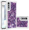 Asdsinfor LG Velvet 5G Handyhülle, Glitzer, Flüssigkeit, niedlich, klar, fließend, Treibsand, TPU mit Anti-Fall-Gürtel, Stoßfest, Schutzhülle für LG Velvet 5G, Lila Love LSYB
