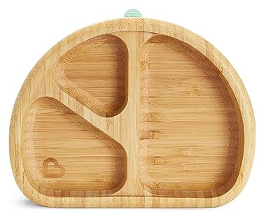 Munchkin Bambou Divided Suction Plate - Eco-Friendly Bamboo Dinnerware for Babies and Toddlers