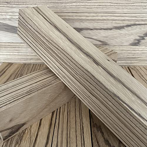 Zebrano - Manico in legno pregiato, lunghezza 500 mm, lunghezza 40 x 40 mm, tornio in legno