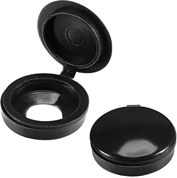 Lot de 100 cache-vis en plastique à charnière pour vis, protection des vis, noir