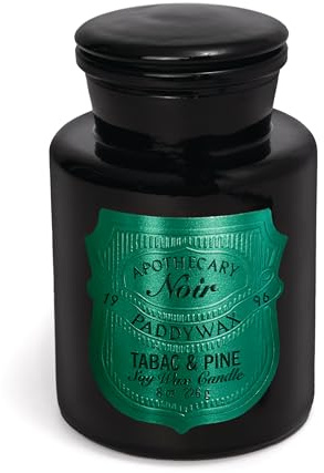 Paddywax Luxury Candles Apothecary Noir Collection Duftkerze, natürlich, 226 g, Safran Rose