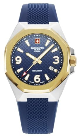 Swiss Alpine Military by Grovana Herren Analog Schweizer Quarzwerk Uhr mit Silikon Armband 7005.1845SAM