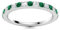 Emerald Round 2.00mm Half Eternity Ring | Sterling Silver 925 With Rhodium Plated | Beautiful Eternity Band Ring For Girls And Woman's (White, 49)