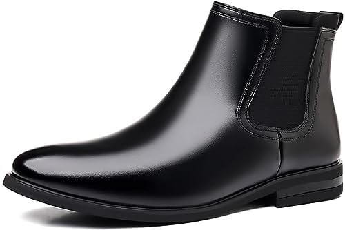 PPXID Bottines Chelsea en Cuir Confortable Classiques Homme Bottes de Cheville