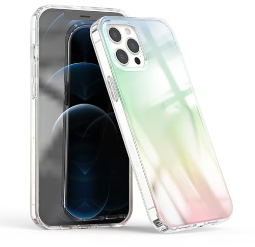 Asgens Laser Case Compatible with iPhone 14 Pro 6.1 inch, Rainbow Laser Iridescent Bling Glitter Luxury Case Slim TPU and Hard PC Protective Cover for iPhone 14 Pro 6.1 Girls Women