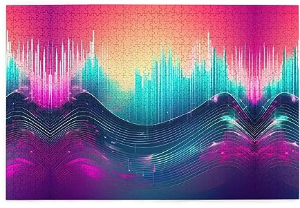 Personalized Wooden Jigsaw Puzzle - Create Custom Picture Puzzle for Family Fun and Home Decor Cool Music Sound Wave