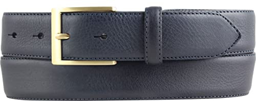 BELTINGER Hochwertiger Anzuggürtel aus Vollrindleder mit goldener Gürtelschließe 3,5 cm | Bombierter Ledergürtel Herren 35mm | Business-Gürtel made in Italy