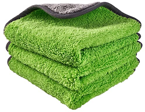 TURBO PRODUKTE Mikrofaser Universaltuch | Staubtuch & Poliertuch | Für Haushalt und Küche | Langlebig Waschbar | 3er Set in Grün/Grau