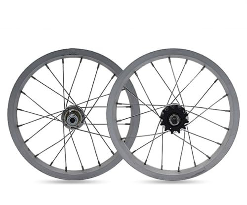 LSRRYD Kinderfahrrad BMX 14 Zoll Laufradsatz V Bremse Lose Wulstnaben Mit 12T Schwungrad Klapprad Aluminiumlegierung Einwandige Felgen
