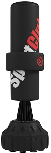 SPORTNOW Sacco da Boxe da Terra con Bersaglio, Sacco da Boxe Autoportante Professionale con Base Riempibile e Ventose, Nero