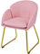 Abician Chaise de Salle à Manger en Similicuir PU Chaise Cuisine Fauteuil de Salon avec Pieds en Métal Fauteuil d’appoint avec Accoudoirs pour Salle à Manger Salon Chambre Cuisine Bureau Rose Clair