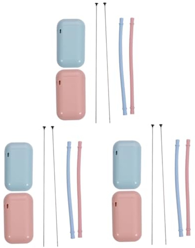 MAGICLULU 6pcs Silicone Reusable Straws Wide Bubble Tea Cocktail Straws Food-Grade Material Portable Foldable for Home Party
