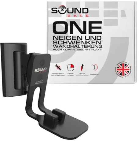 Sound bass ONE Wandhalterung, Neig- und Schwenkbar, Schwarz, Einzeln, Kompatibel mit ONE, ONE Gen 2, ONE SL & Play:1, Mühelose Installation, Inklusive Montageset