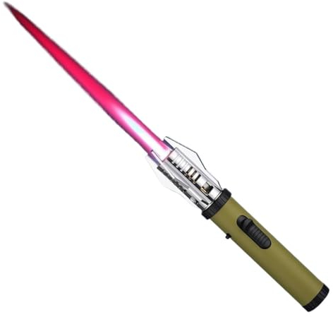 Lightsaber Kitchen Cooking Lighter, Torch Lighter Adjustable Red Flame, Professional Gift for Chef, Windproof Blow Torch, Men's Gifts (Color : Green)