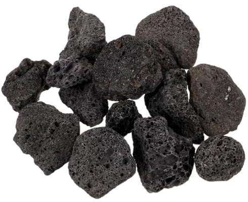 INOOMP Aquarium Lavasteine, 1 Set Schwarze Vulkangesteine Natürliche Lava Kieselsteine Pflanzgefäß Natursteine für Kamine Feuerstellen Pflanzen Anzucht Aquarium Dekoration