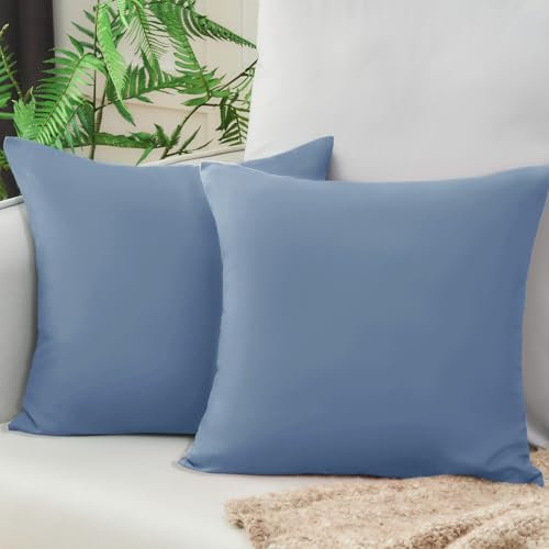 Vielit Sofa Kissenbezug 40x40 Blau Weich Kopfkissenbezug 40x40 2er Set Mikrofaser Kissenbezüge 40x40 Kissenhülle Für Kissen 40x40cm Öko-Zertifikat Resistent Hypoallergen