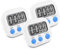 Newaner 3 Pièces Minuteur de Cuisine Magnétique Blanc, Chronometre avec Grand Écran LCD, Chronomètre et Alarme Digital, Timer Enfant, Compte à Rebours pour Kitchen Cuisson Douche Sport