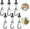 WUISOLQP Magnethaken Camping,6 Stücke Schwarz Magnethaken,Magnet Haken Extra Stark Magnethalterung Rund Abnehmbar Magnet Magnetische für Camping Garage Küche Büro Haken