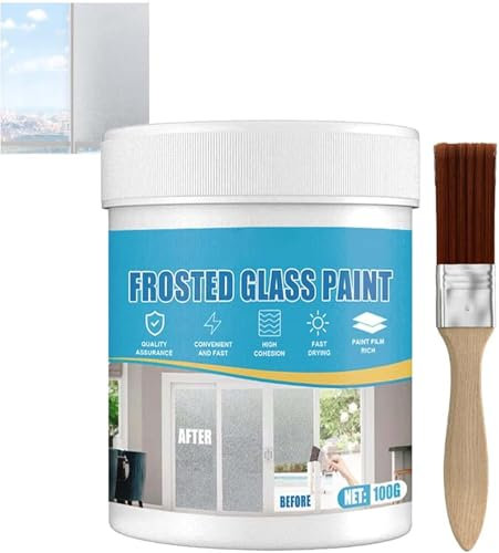 Hualabo Peinture aérosol pour verre dépoli, peinture d'ombrage pour porte et fenêtre, peinture en aérosol pour verre, imperméable et résistante aux UV, mat givré brumeux, spray givré pour fenêtre (1