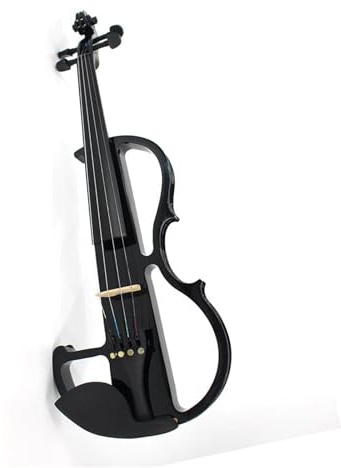 Geige 4/4 Violine Geige Massivholz Elektrisch Leise(Black)