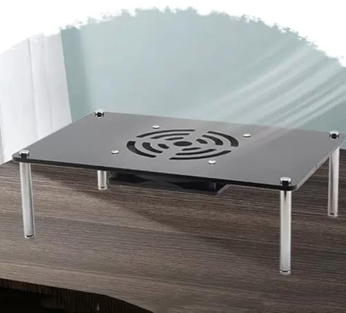 ZIUSFAC Mini Audio Rack Supports De Composants Vidéo en Acrylique Supports Audio pour Appareils HiFi Noir Media Stand À 1-5 Etagères, pour Home Cinéma Bureau(Black,1-Tier)